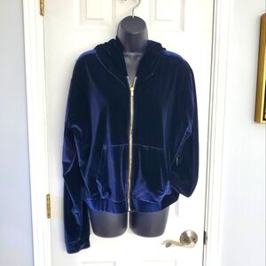 Fabletics Blue Velour Jacket XL
